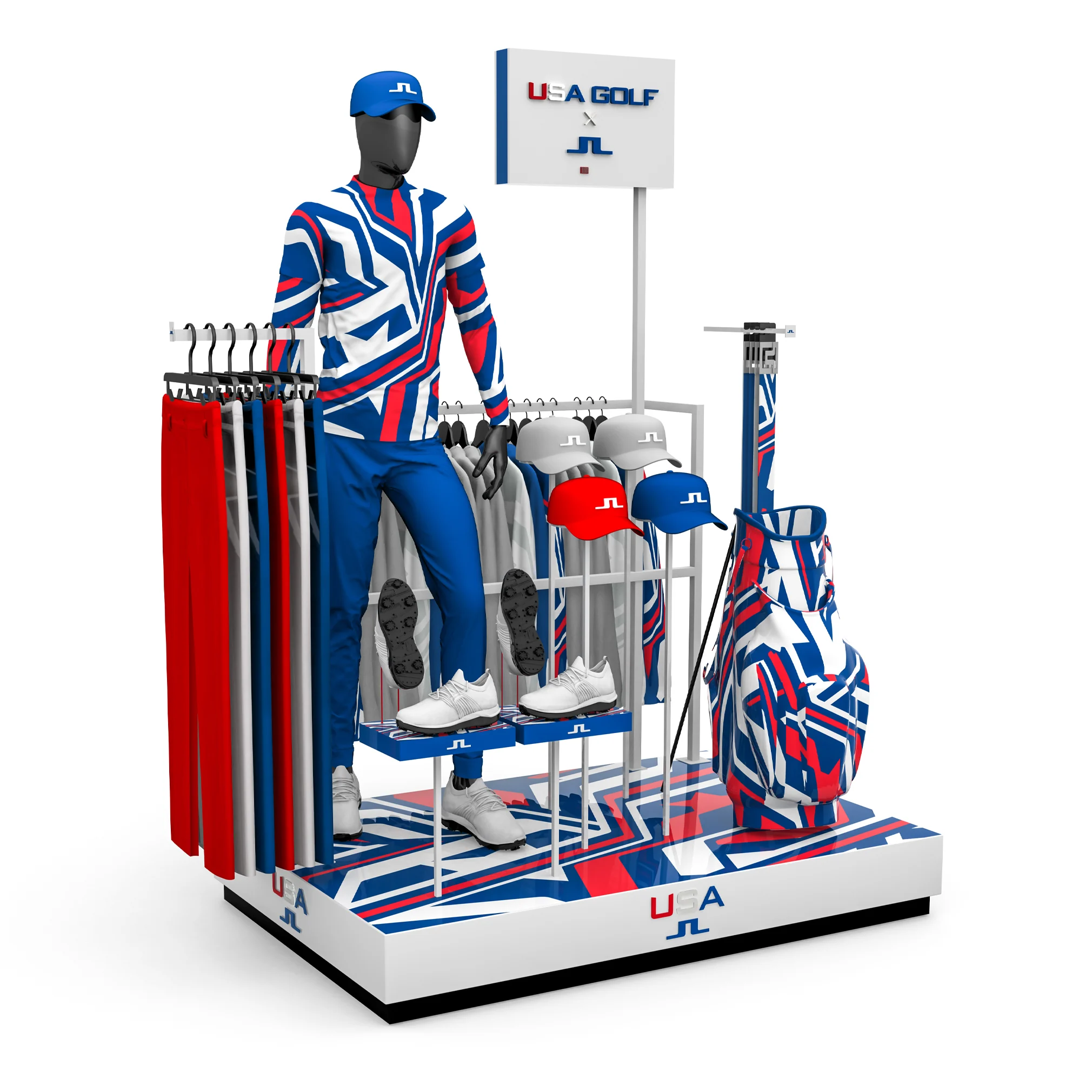 J.Lindeberg riser display 3D rendering