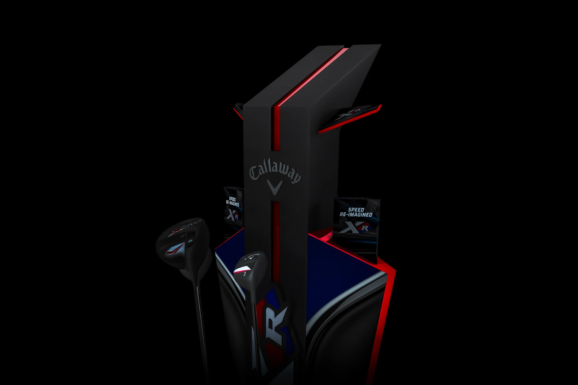 Callaway XR retail display rendering