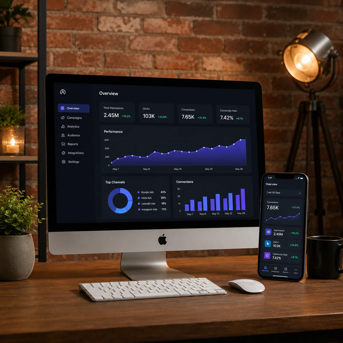 Digital advertising analytics on desktop and mobile